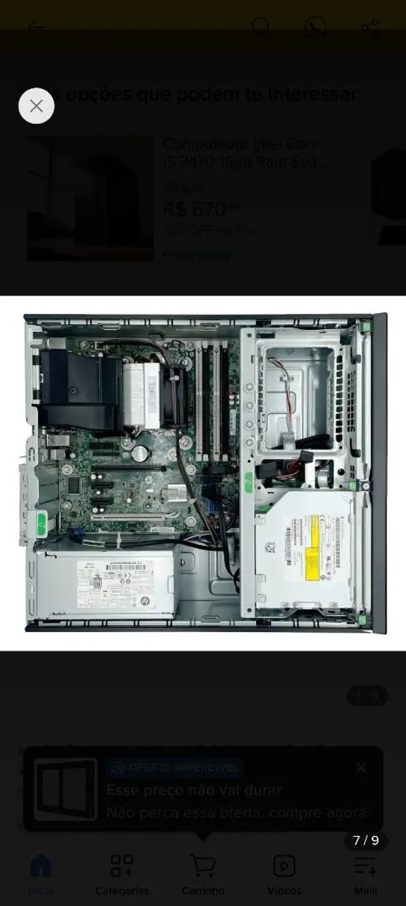 Computador Pc i5 Hp com monitor de 22 polegadas , barbada , quantidade  - Foto 5