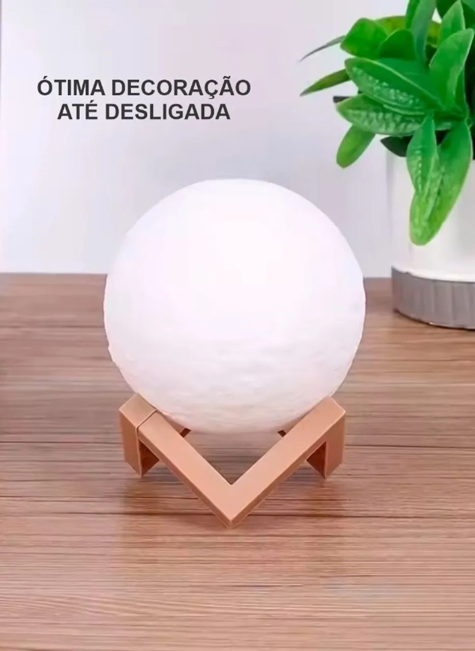 Luminária Temática Lua Cheia Decoração Quarto - Foto 3