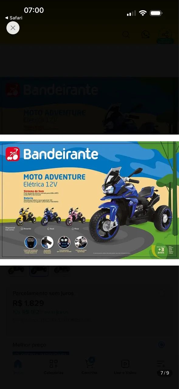 Moto elétrica infantil  - Foto 3