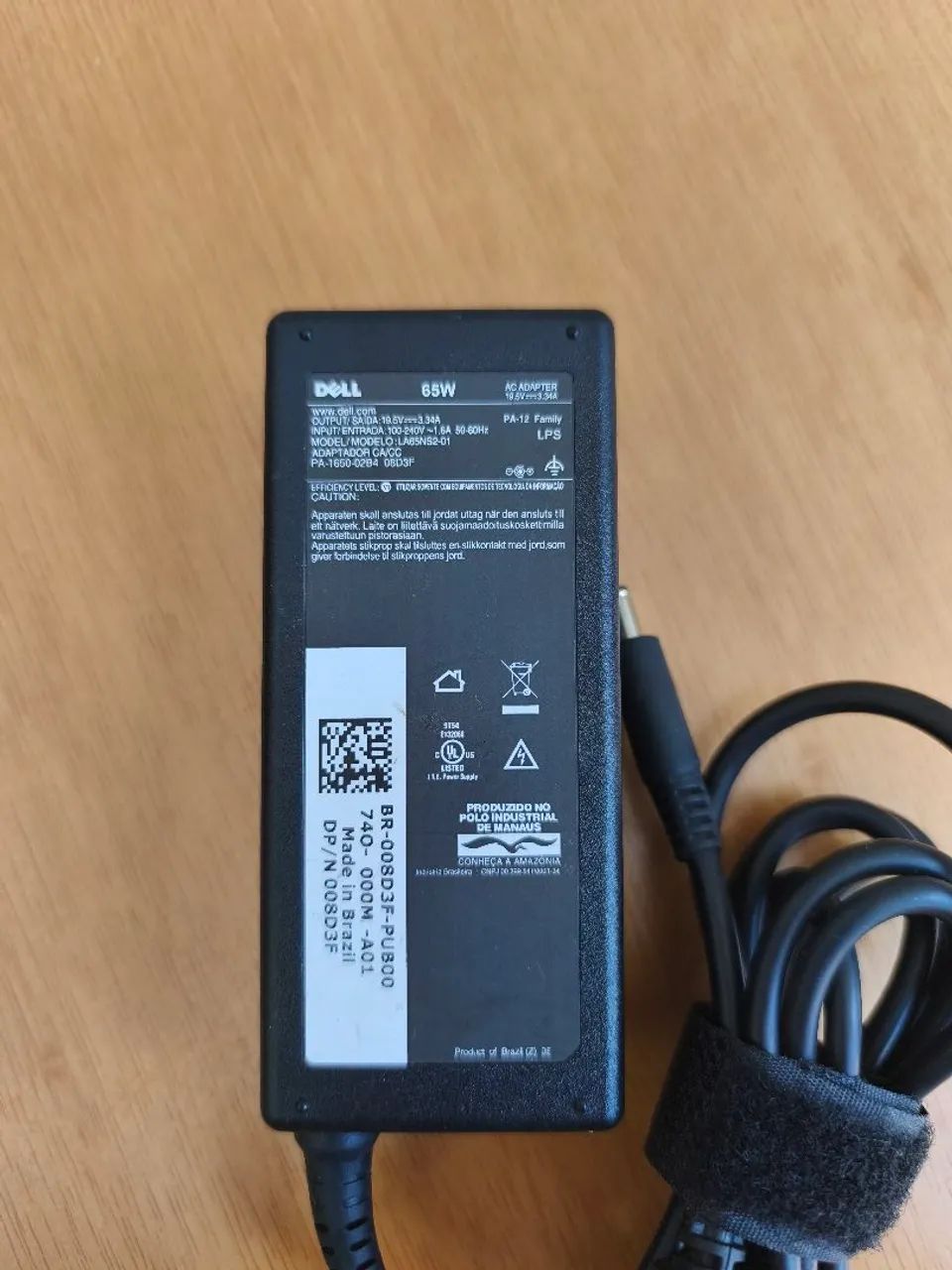 Fonte Dell 65w 19.5v conector fino (Nova)