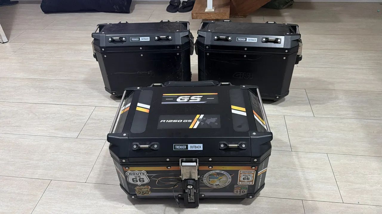 Kit 3 baús Preto Givi Trekker Outback - Foto 5
