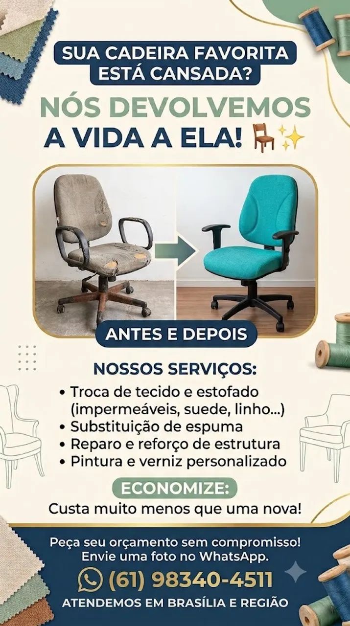 REFORMA DE CADEIRAS EM GERAL