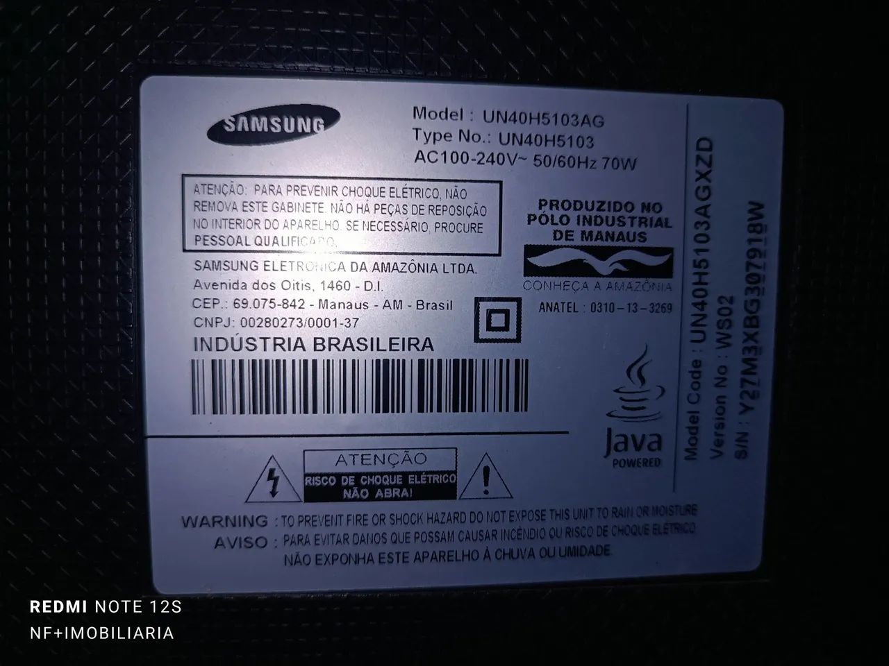 Tv Samsung 40 polegadas UN40H5103AG com defeito  - Foto 6