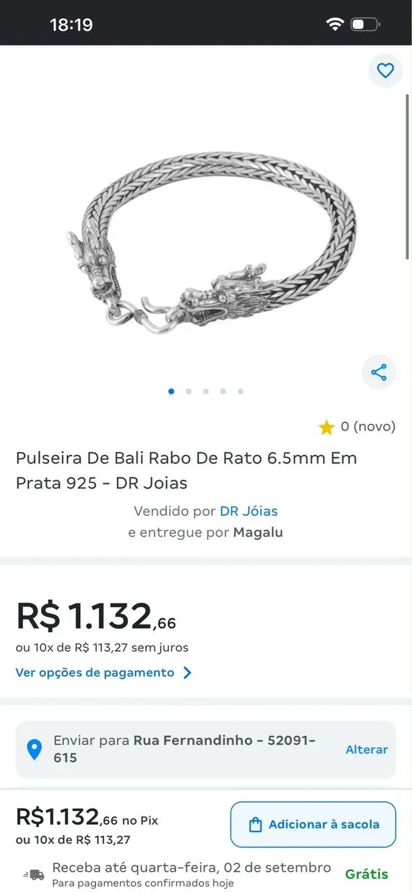 Pulseira de bali rabo de rato 6.5m em prata 925