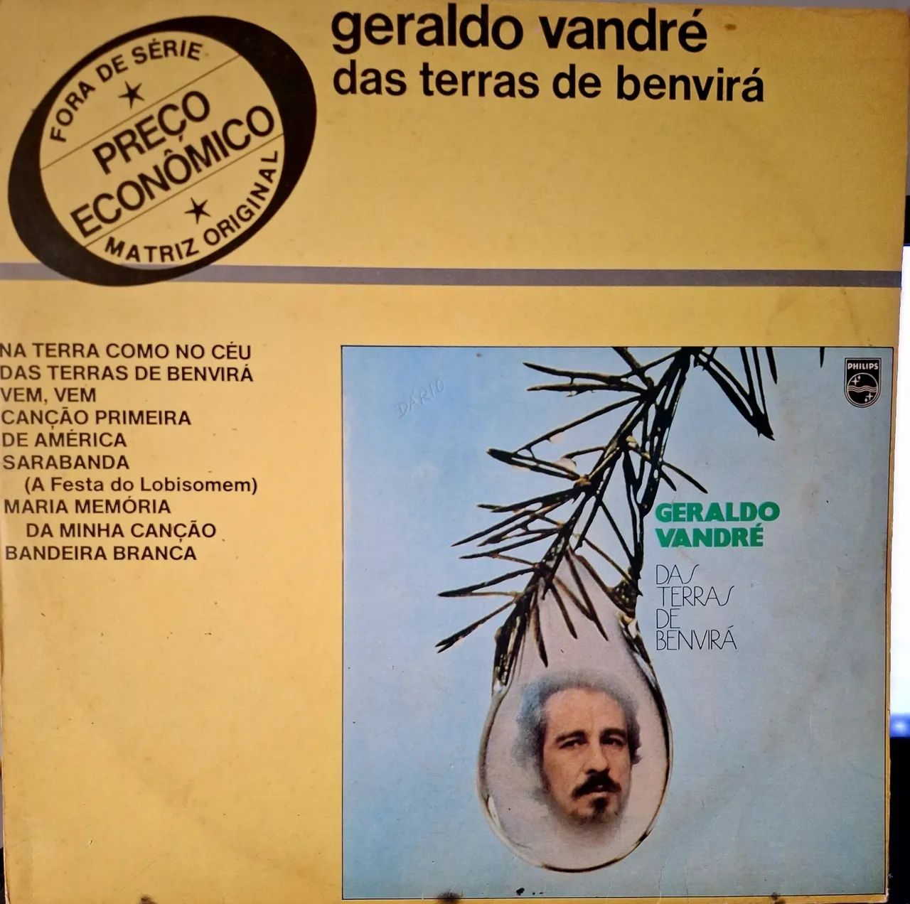LP Geraldo Vandré - Das Terras de Benvirá | Disco MINT | Capa VG