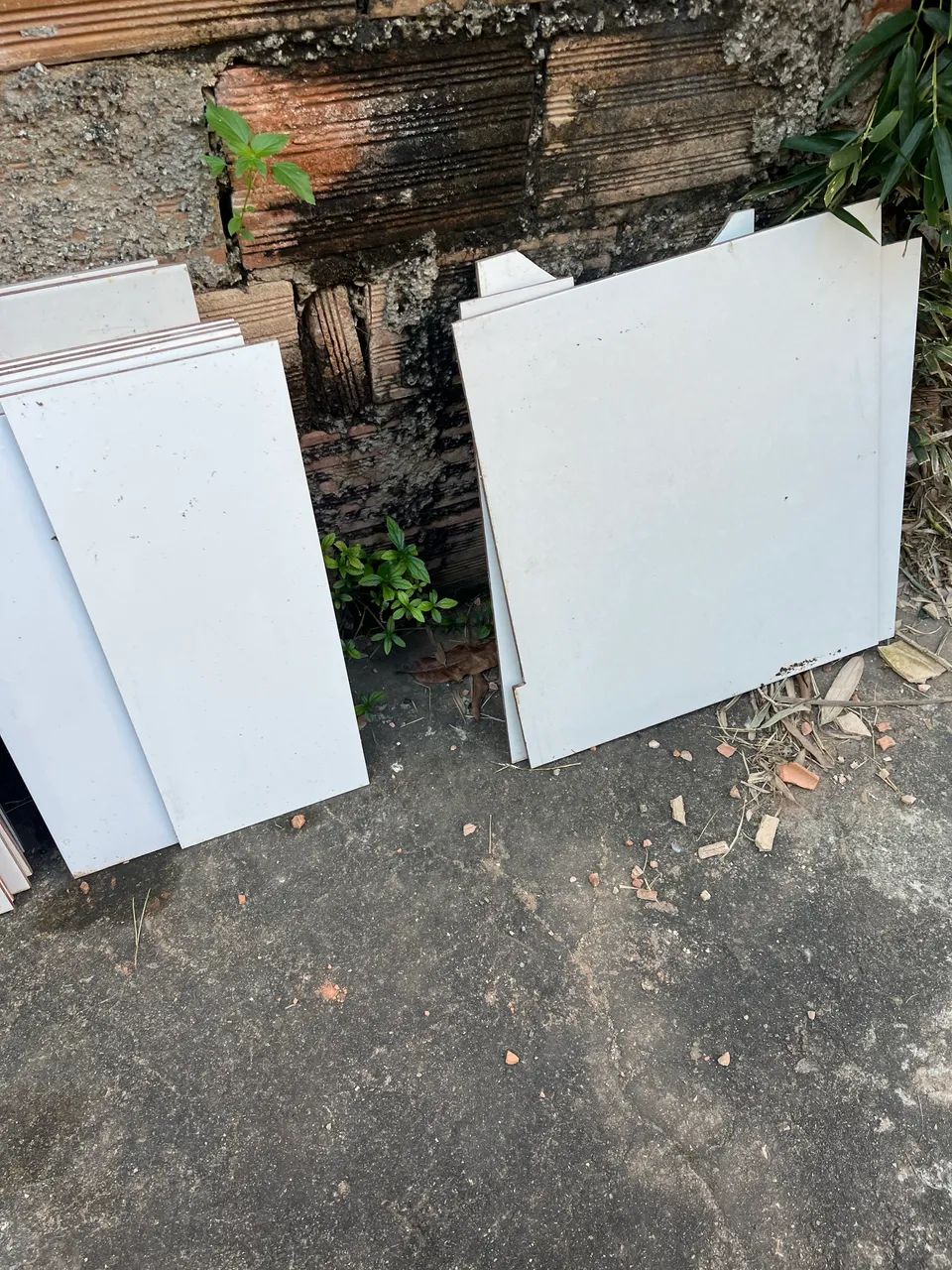 60x60 Ceramic Tiles - Leftover from Construction (19 Whole Tiles + Cut Pieces and Scraps)