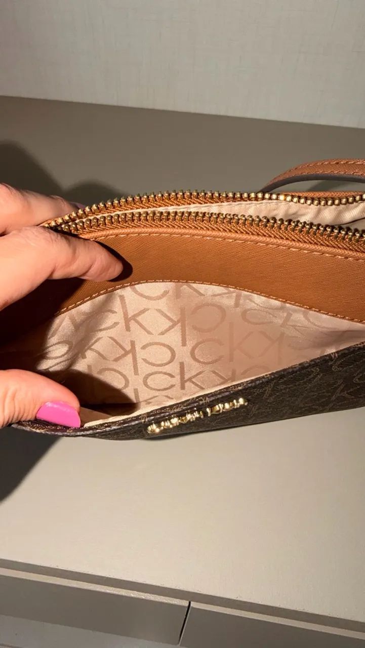 Calvin Klein Bolsa Nova Original em Couro - Foto 3