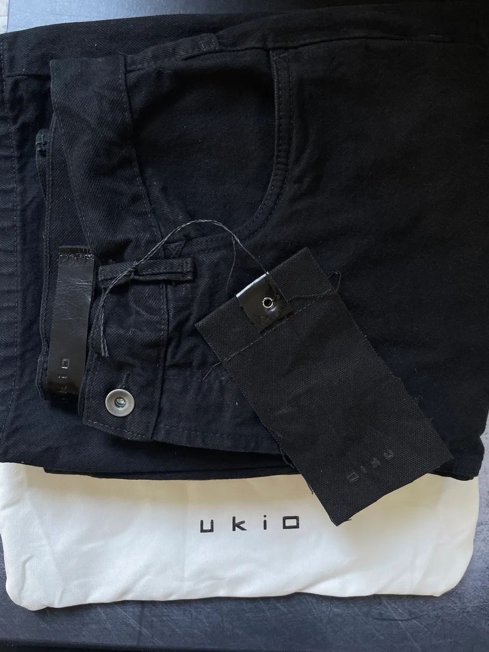 Calça Ukio 14oz Heavy Loose Denim Black - Foto 3