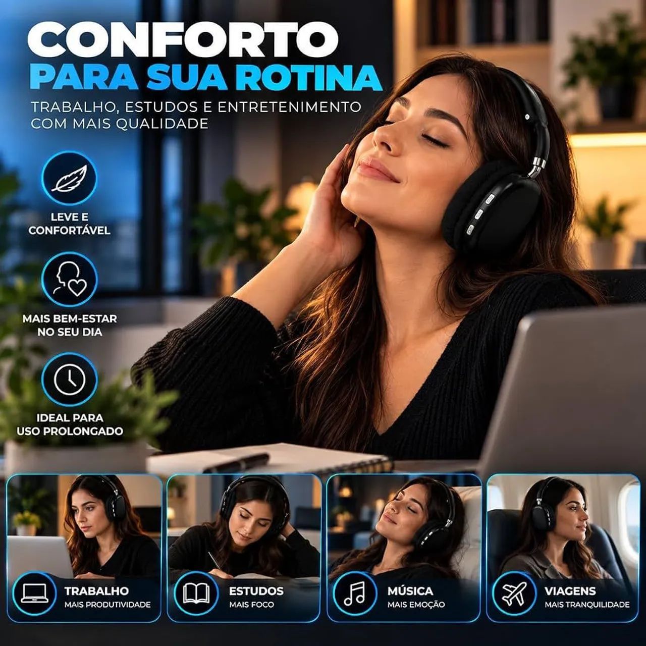 Fone de Ouvido bluetooth P9 - Foto 5