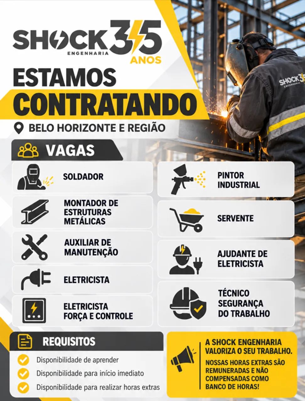 Várias Vagas Área Elétrica e Indústria