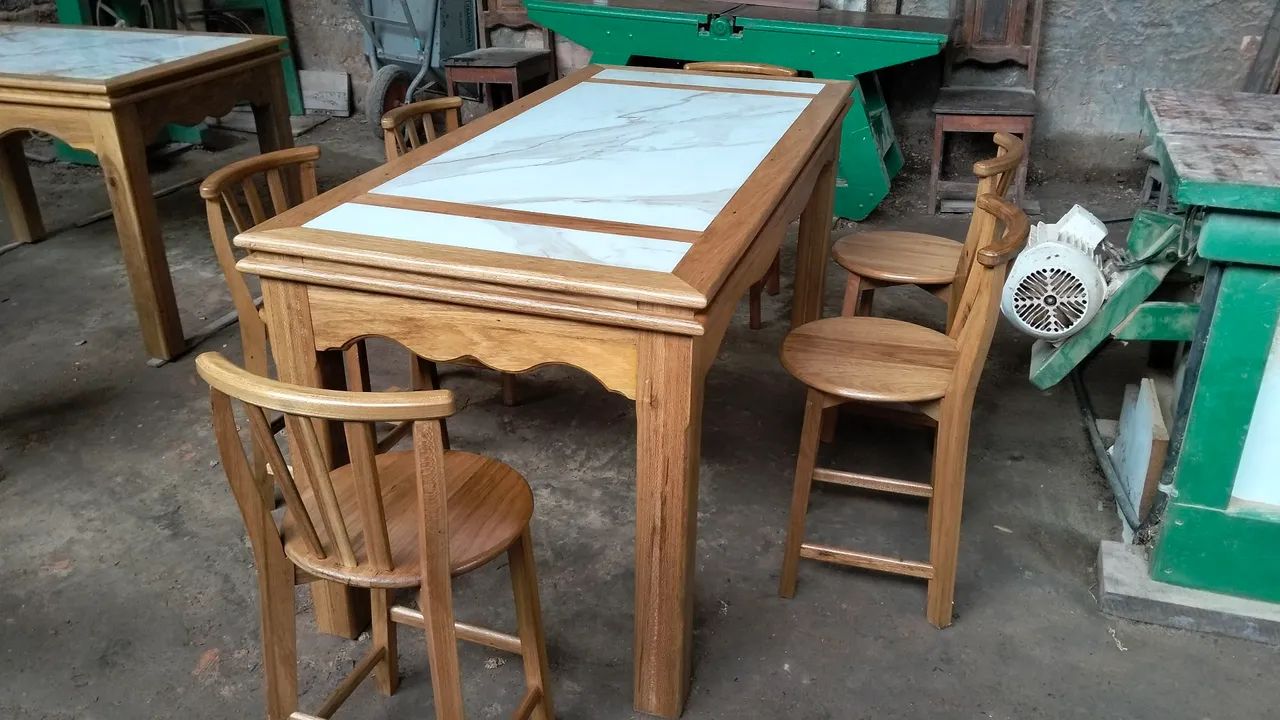 mesa de 6 cadeiras de madeira freijó  - Foto 5