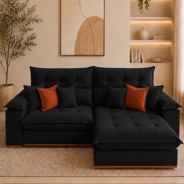 Sofá Retrátil e Reclinável Noirelle 250 cm