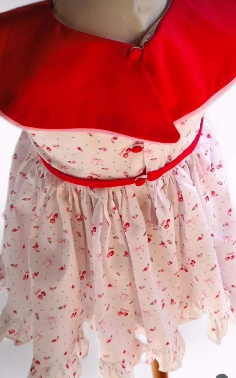 Vestido Infantil Cereja - Foto 3