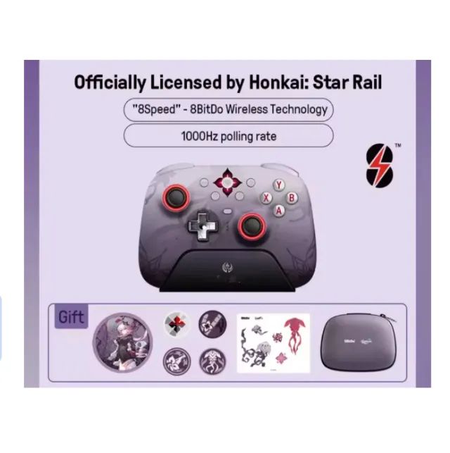 Joystick 8bitdo Ultimate 2 Evernight Honkai Star Rail Violeta - Foto 5