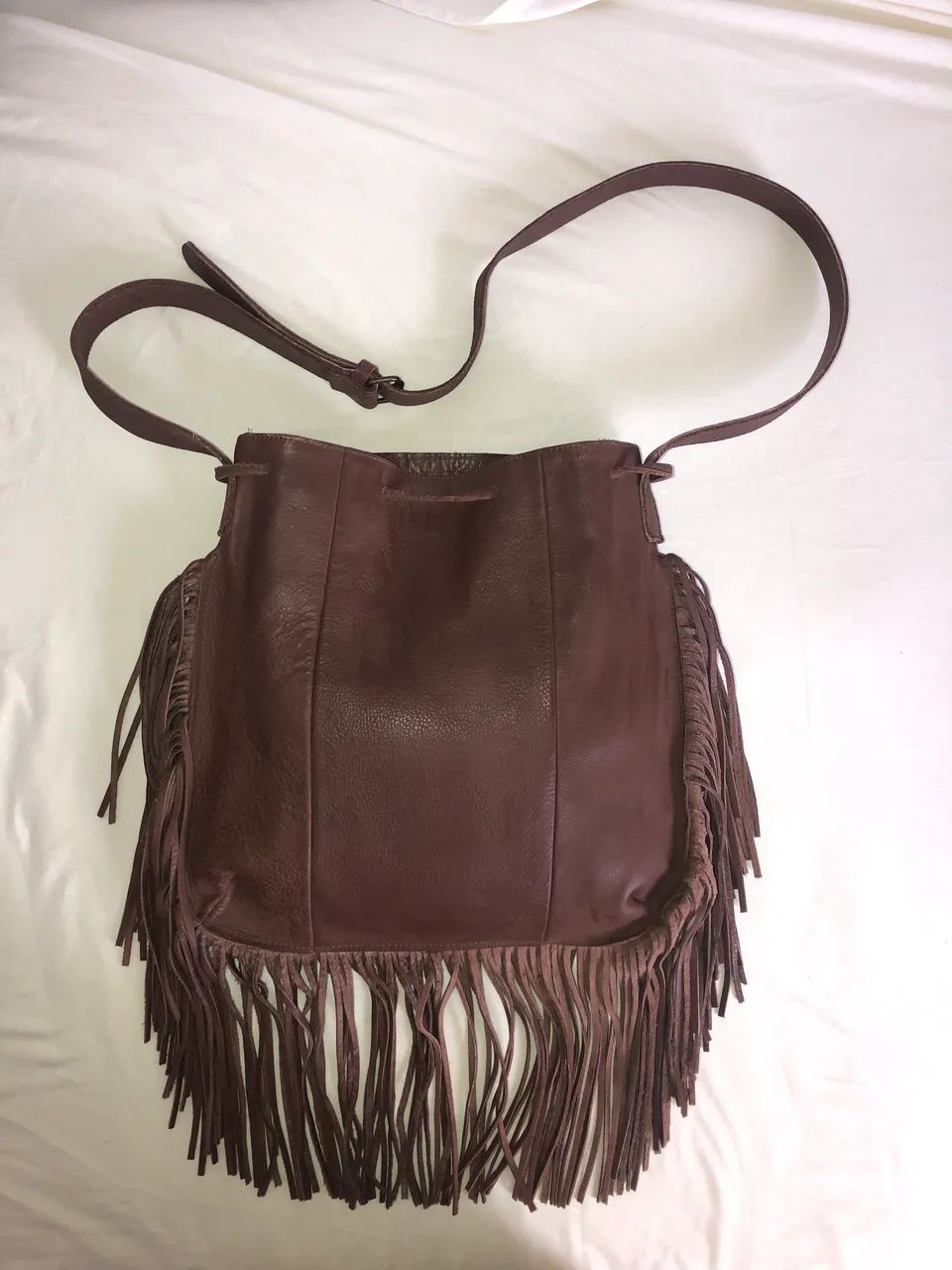 Bolsa de couro legítimo Via Mia, estilo boho, condições 10/10 - Foto 3