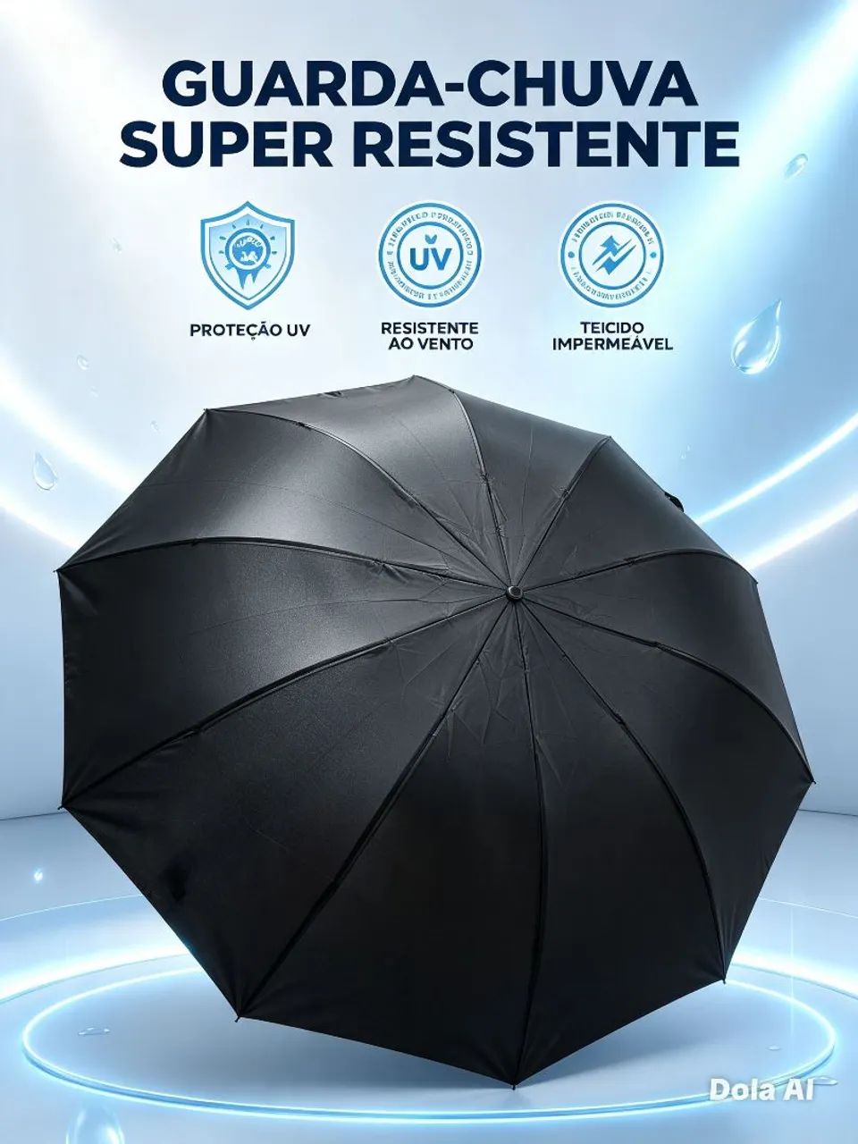 GUARDA CHUVA com proteção UV e resistente a vento  - Foto 3