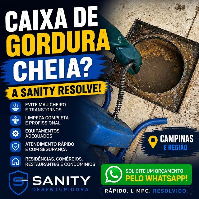 Limpeza de Caixa de Gordura Residencial e Comercial em Campinas