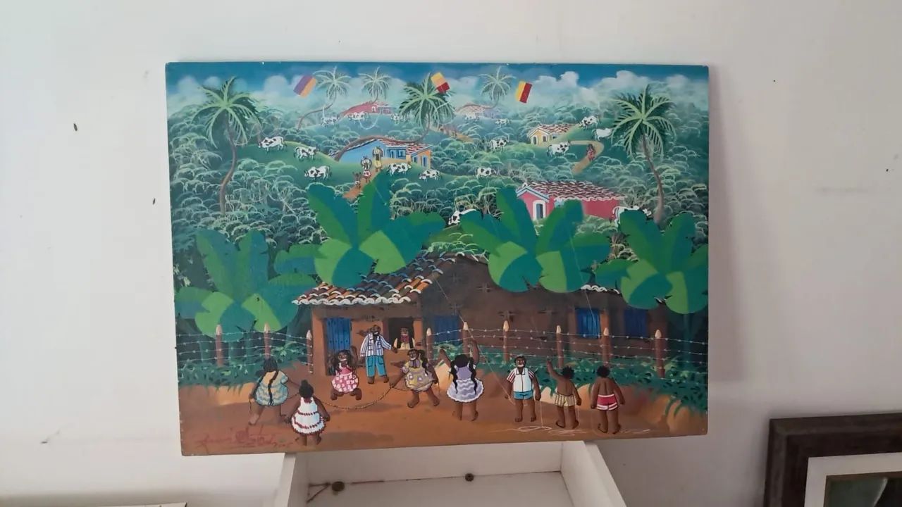 Famous artist painting, at Val Bazar da Construção