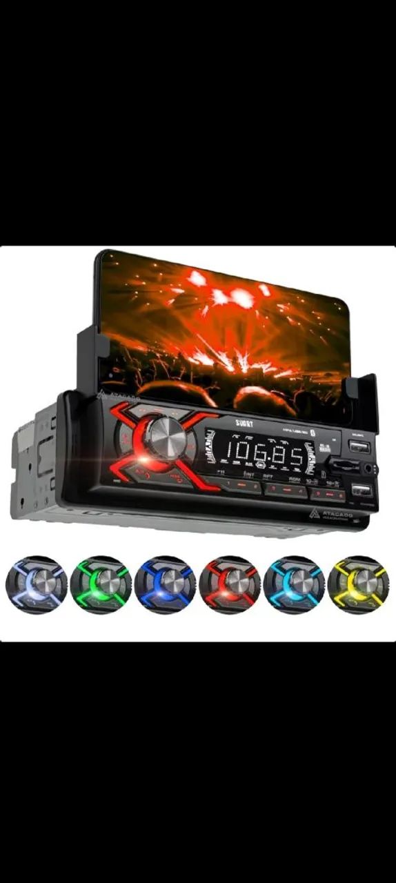 SOM AUTOMOTIVO COM SUPORTE PARA CELULAR  - Foto 4