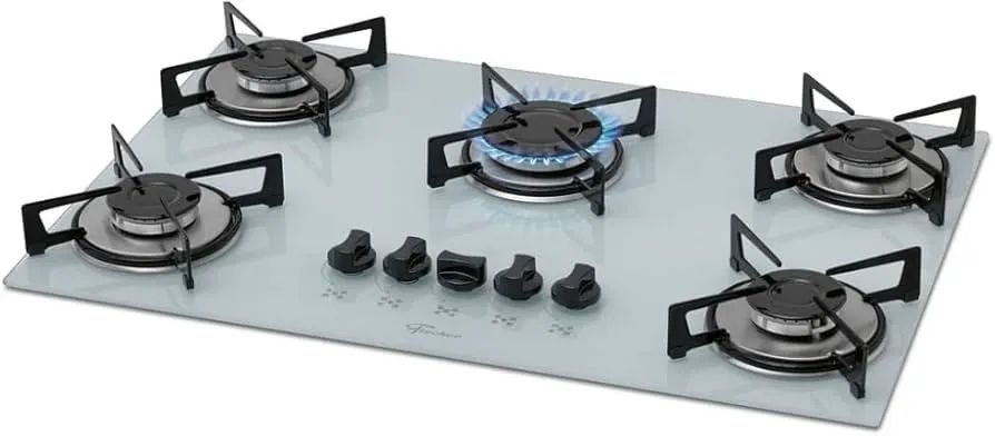 FOGÃO COOKTOP FISCHER 5 BOCAS GÁS VIDRO BRANCO 1642.6986 - Foto 3