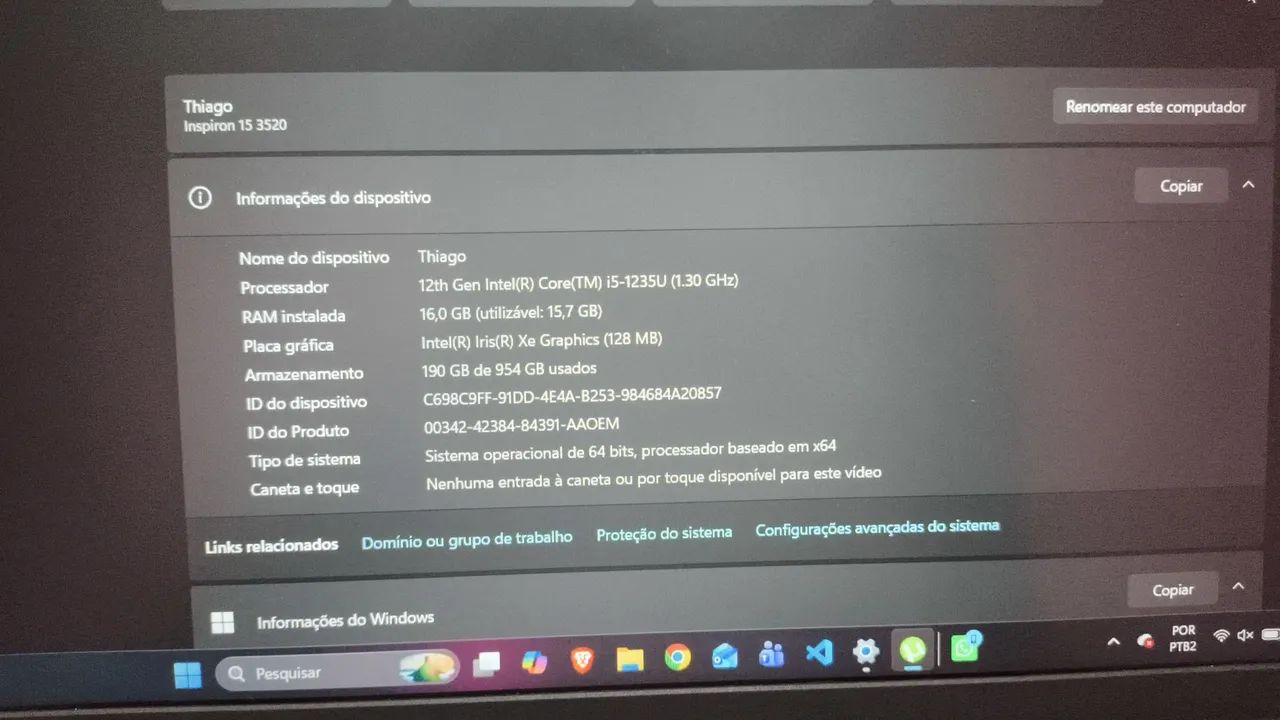 Notebook Dell Inspiron 15 