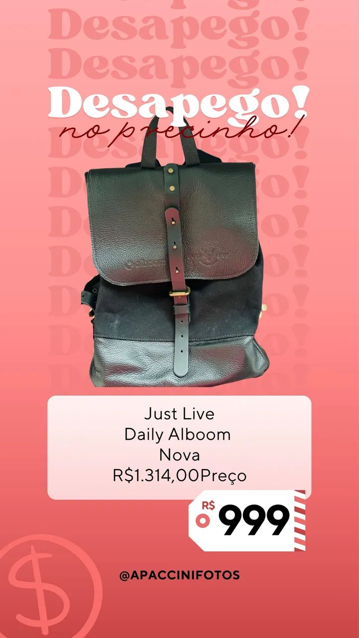 mochila couro e lona
