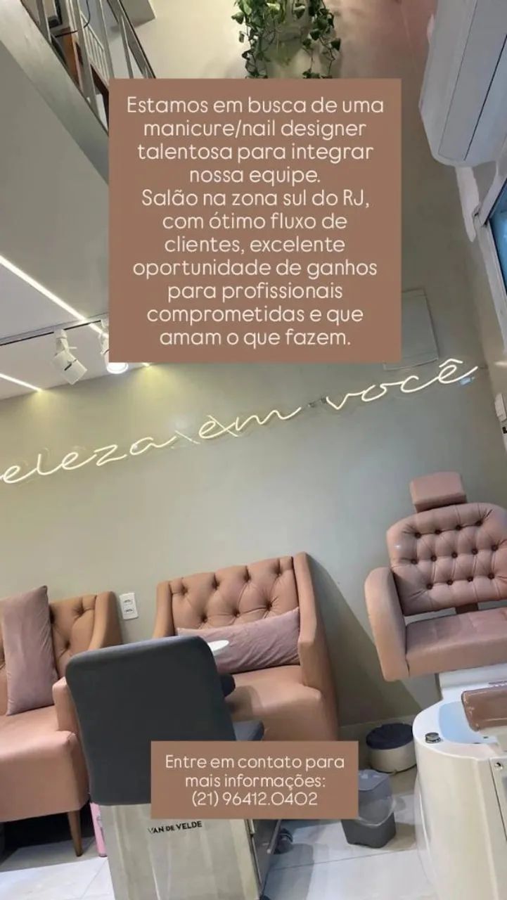 Vaga para manicure e nail designer 