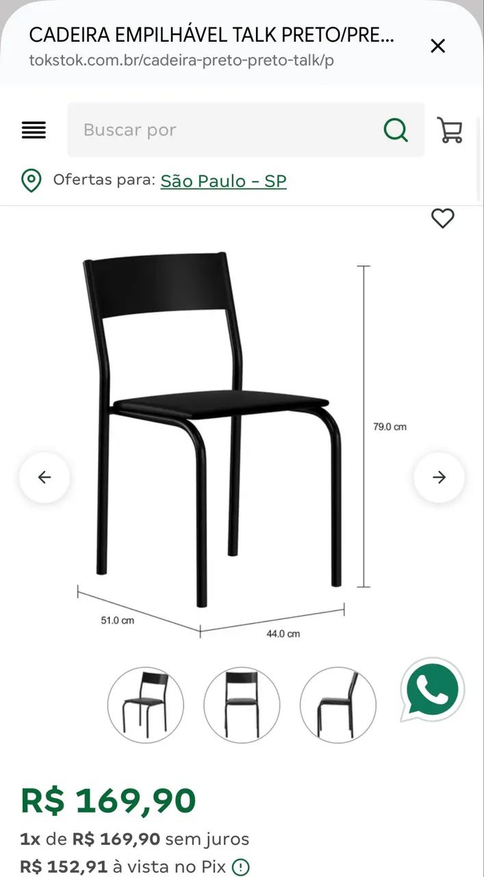 Mesa e Cadeiras Tok Stok - Foto 3