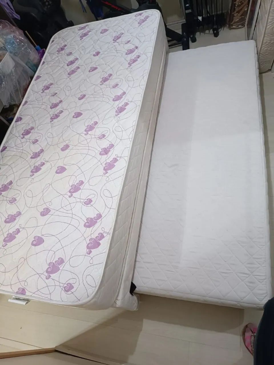 Cama solteiro com colchão e cama auxiliar  - Foto 3