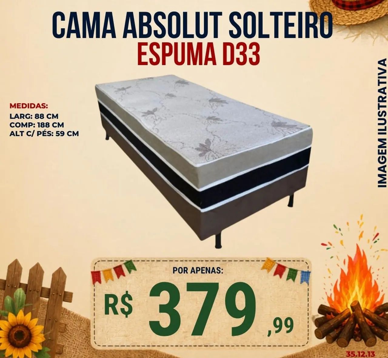Cama absolut solteiro espuma D33