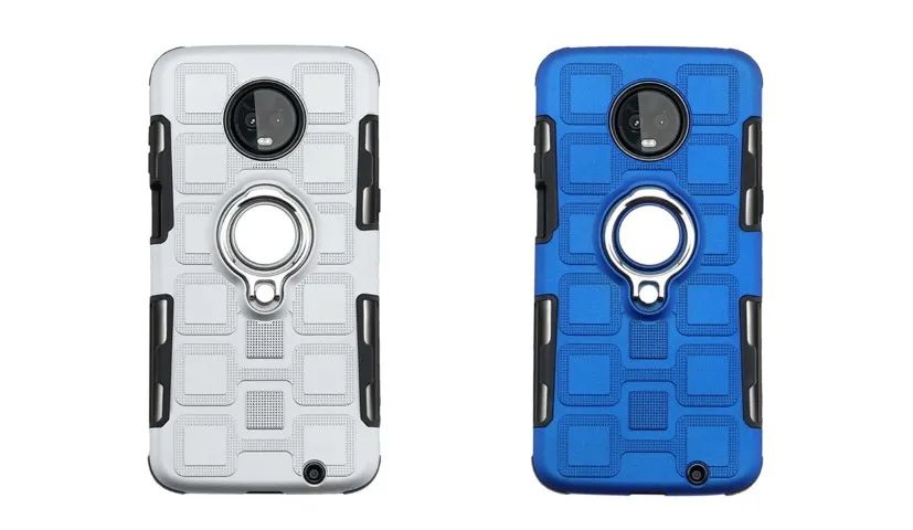 2 Capa Case Moto Z3 Play Xt1929 - Azul e Prata