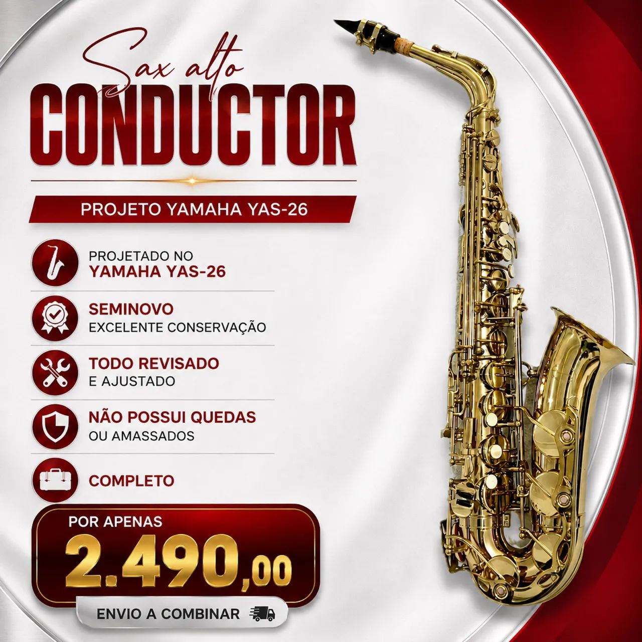 Sax alto Conductor projetado no Yamaha 