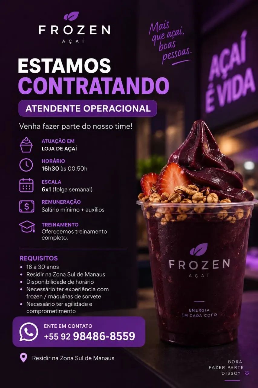 ATENDENTE - LOJA FROZEN 