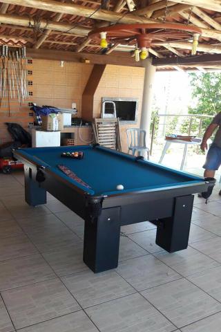 Mesa Residencial Cor Preta Tecido Azul Mod. BHOZ9962 - Foto 3