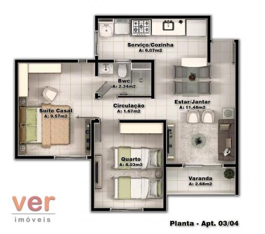 Apartamento com 2 dormitórios à venda, 48 m² por R$ 197.930 - Parangaba - Fortaleza/CE - Foto 4