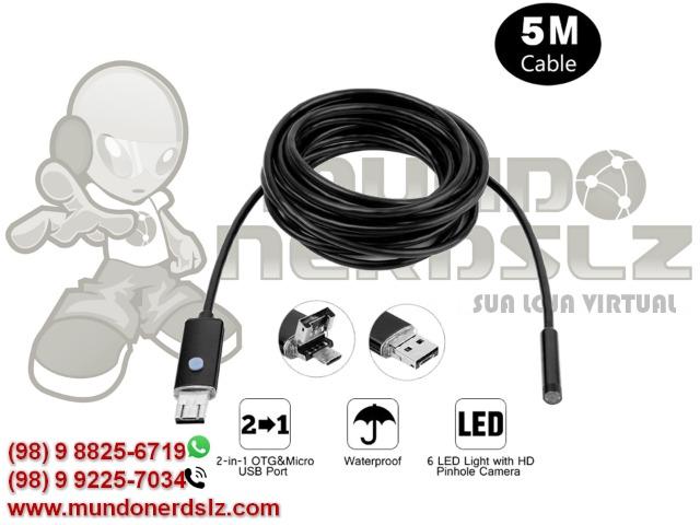 Câmera Endoscópica Inspeção 6 Led Android/pc Usb 5m Tomate MNK-010 em São Luís MA - Foto 4