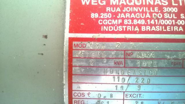 Gerador Alternador WEG 2KVA Monofásico 110/220v - Foto 2