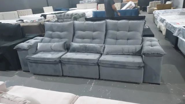 SOFA 3 mts retratil reclinável com Usb  - Foto 2