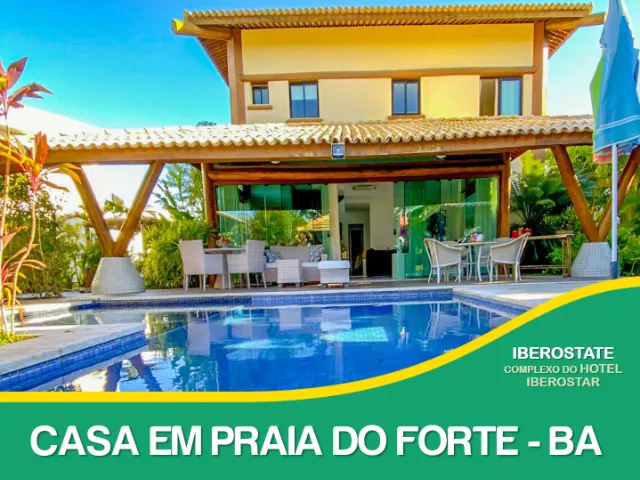 PRAIA DO FORTE PÉ NA AREIA- IBEROSTAR. Condomínio Villas, dentro do  complexo hoteleiro. Casa em frente ao mar e ao campo de Golfe do Complexo!