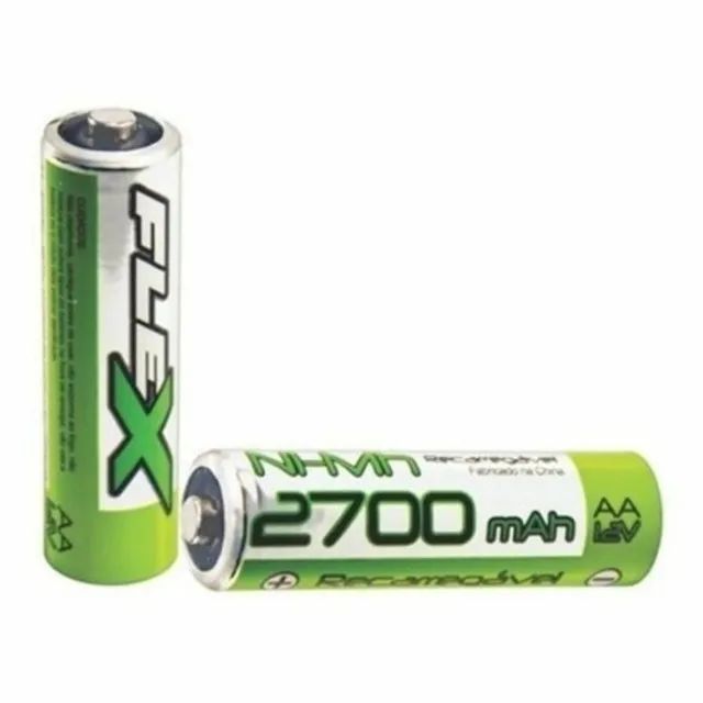 02 pilhas recarregáveis AAA palito 2700 mah - Foto 2