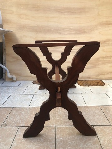 Pé De Mesa Antiga Estilo Rústico Em Cedro
