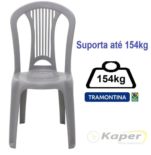 Cadeira Atlântida Tramontina Cinza  Suporta até 154kg  ( produto novo ) Promoção - Foto 2