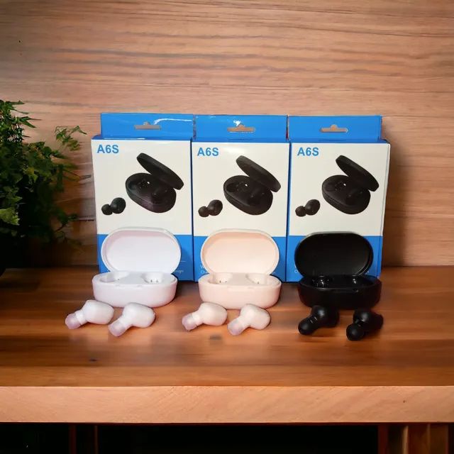 Fone Bluetooth A6S - CORES BRANCO ROSA PRETO 