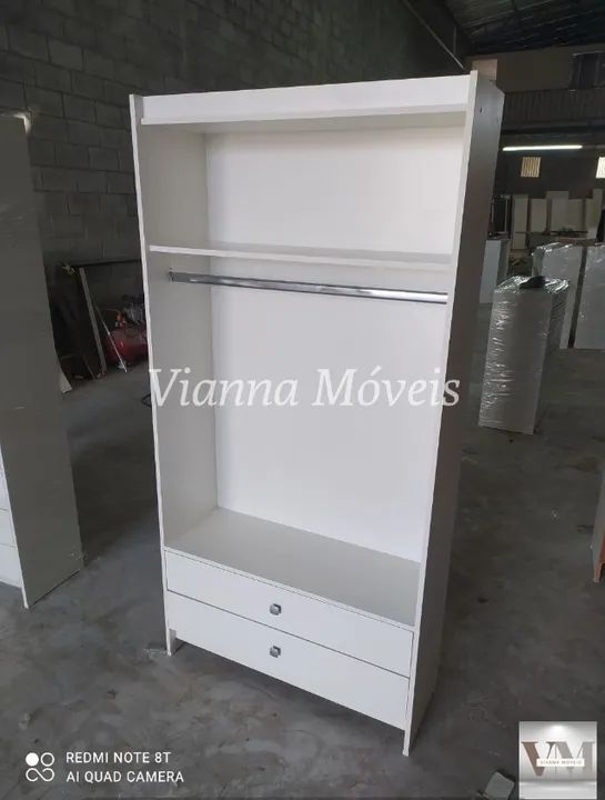 Cabideiro com Maleiro e 2 Gavetas - 100% MDF
