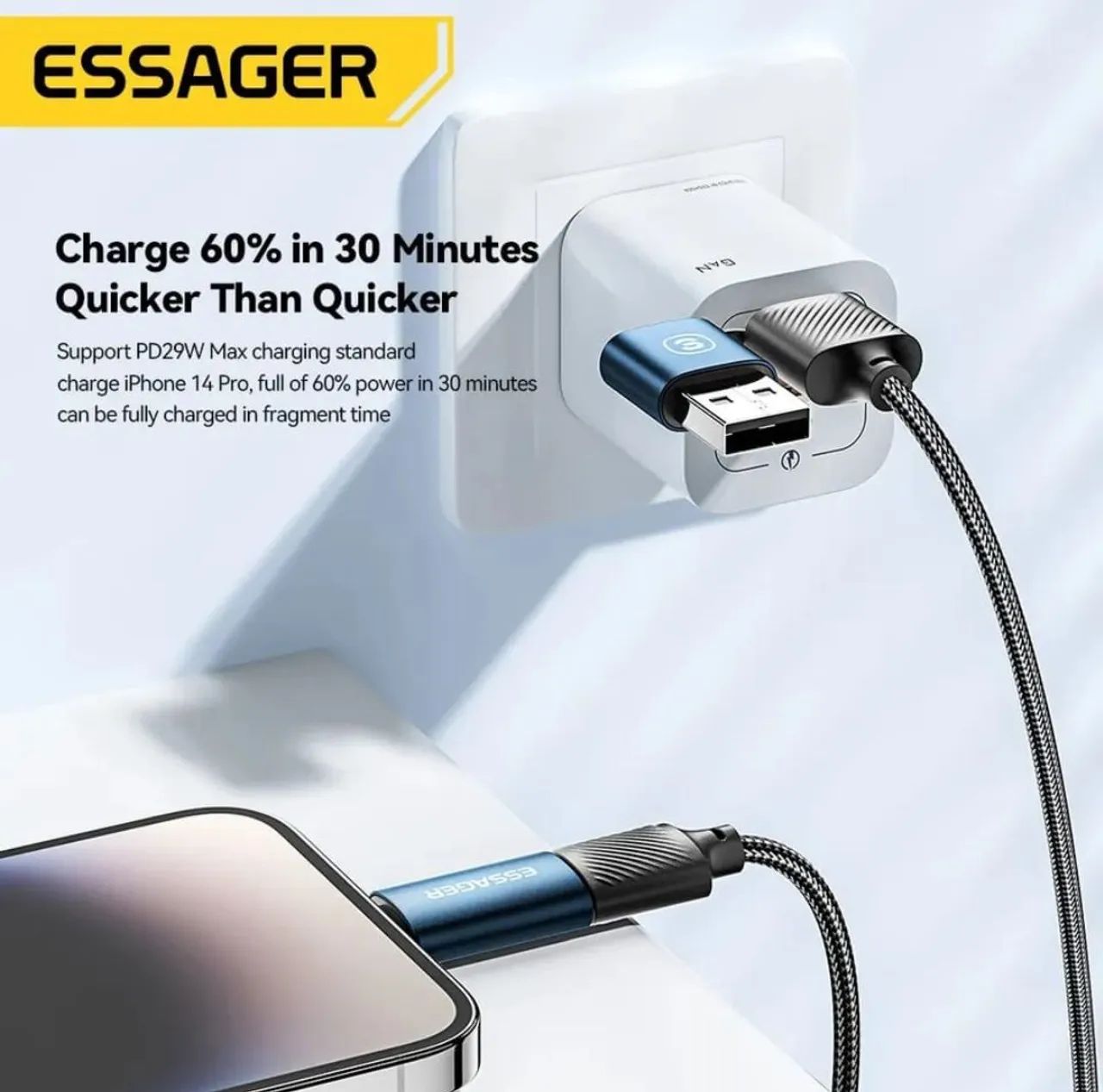 Cabo USB 4 em 1 65W ESSAGER - Foto 2