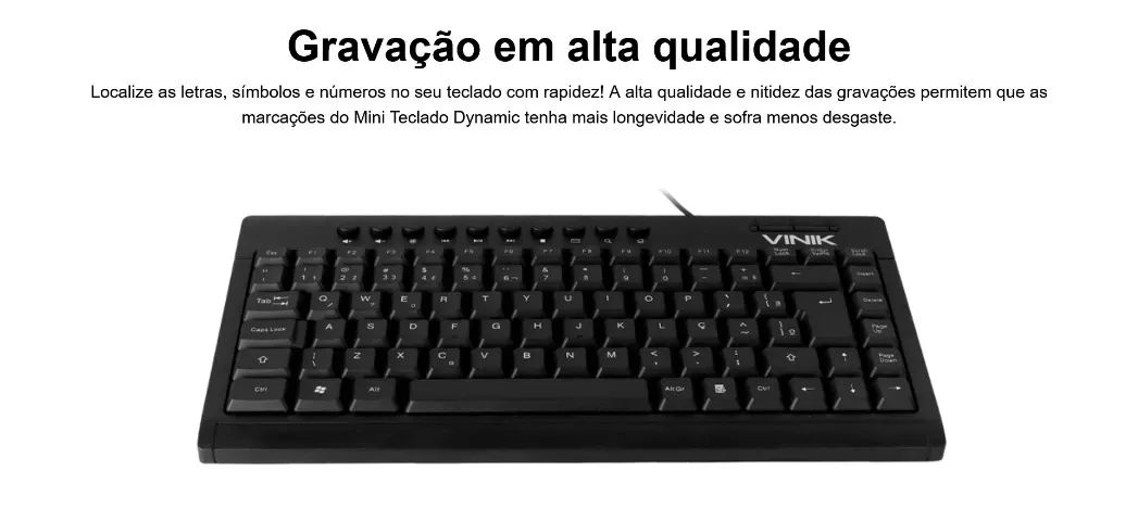 Mini Teclado Usb Multimidia Dynamic 10 Teclas Multimidia Abnt2 Cabo 1.8 metros