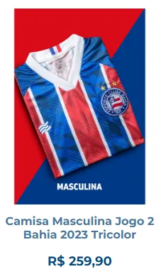 Camisa Masulina Jogo 2 Bahia 2023 Tricolor