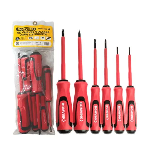  KIT CHAVES 6 CHAVES 3 PHILIPS / 3 FENDAS ISOLADAS BOMDER BOM-3110