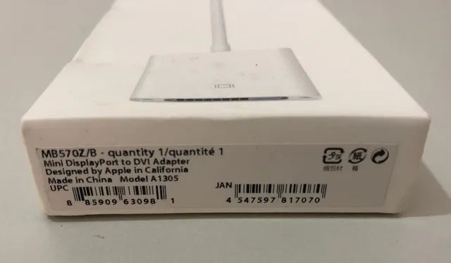Adaptador Apple Mini Display Port to DVI - MB570Z/B - A1305 - Original - Foto 5