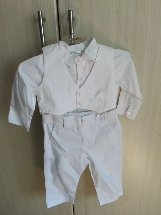Batizado conjunto social branco para bebê - Foto 2